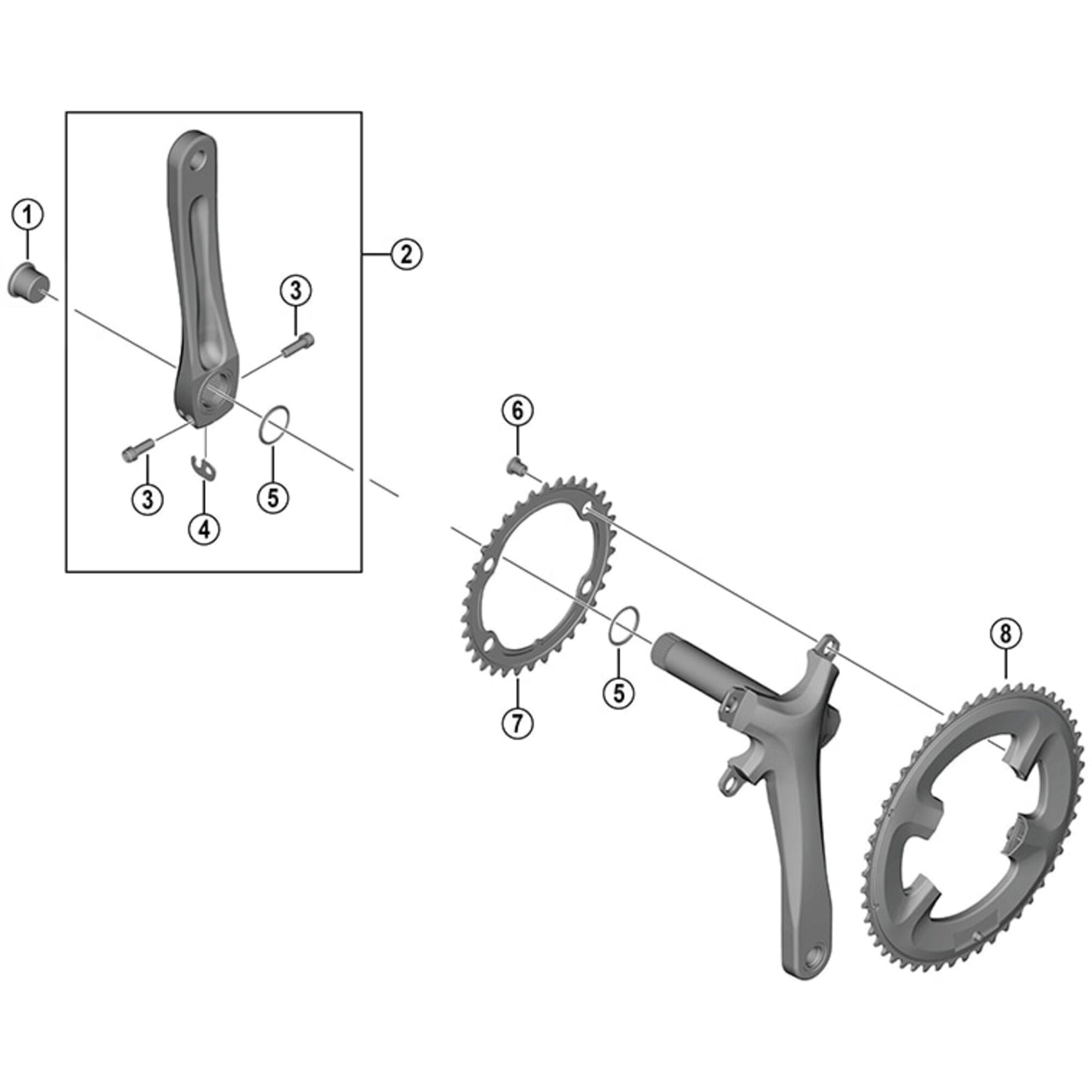 Shimano SPRE FC-RS510 LH Crank Arm Black 172.5 mm left
