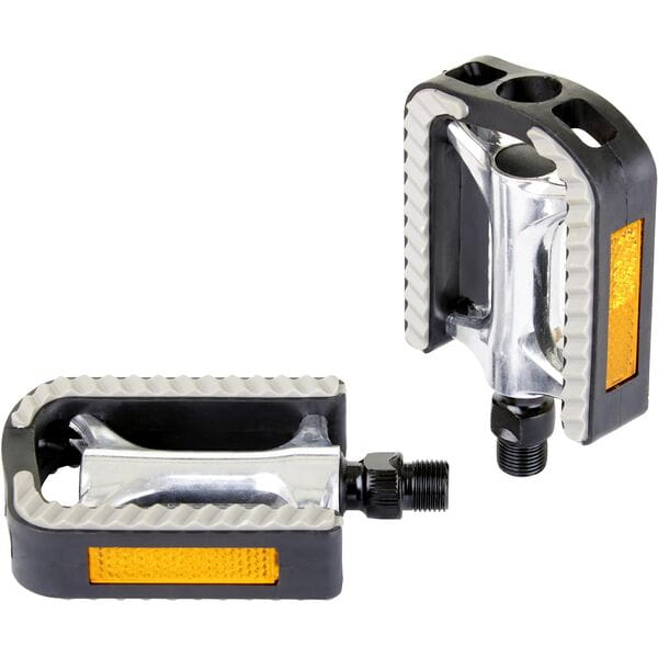 Alloy/Resin Commute Pedals 9/ 16 Black/ Silver 9/16 inches