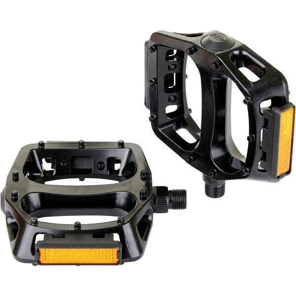 Alloy Plat Pedals W/Moulded Pins 9/ 16 Black 9/16 inches