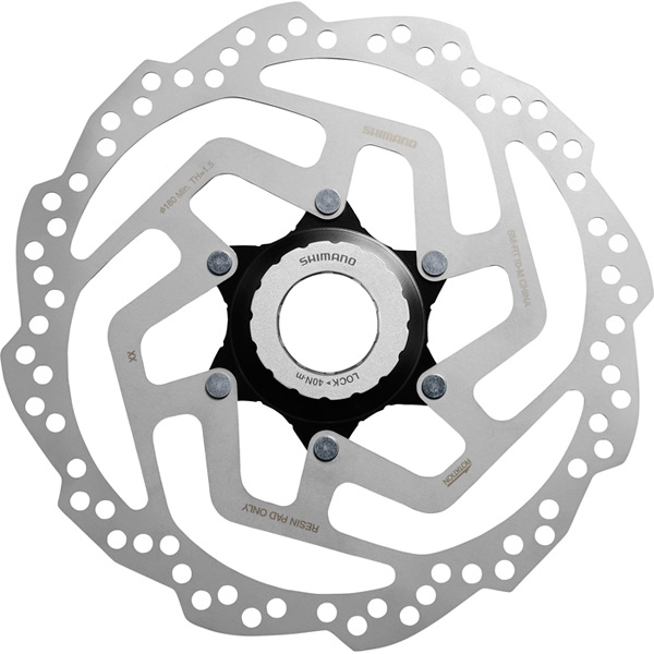 ROTOR SMRT10 Int+Ext C/Lock 180mm Silver/ Black centre lock - 180 mm external internal locking