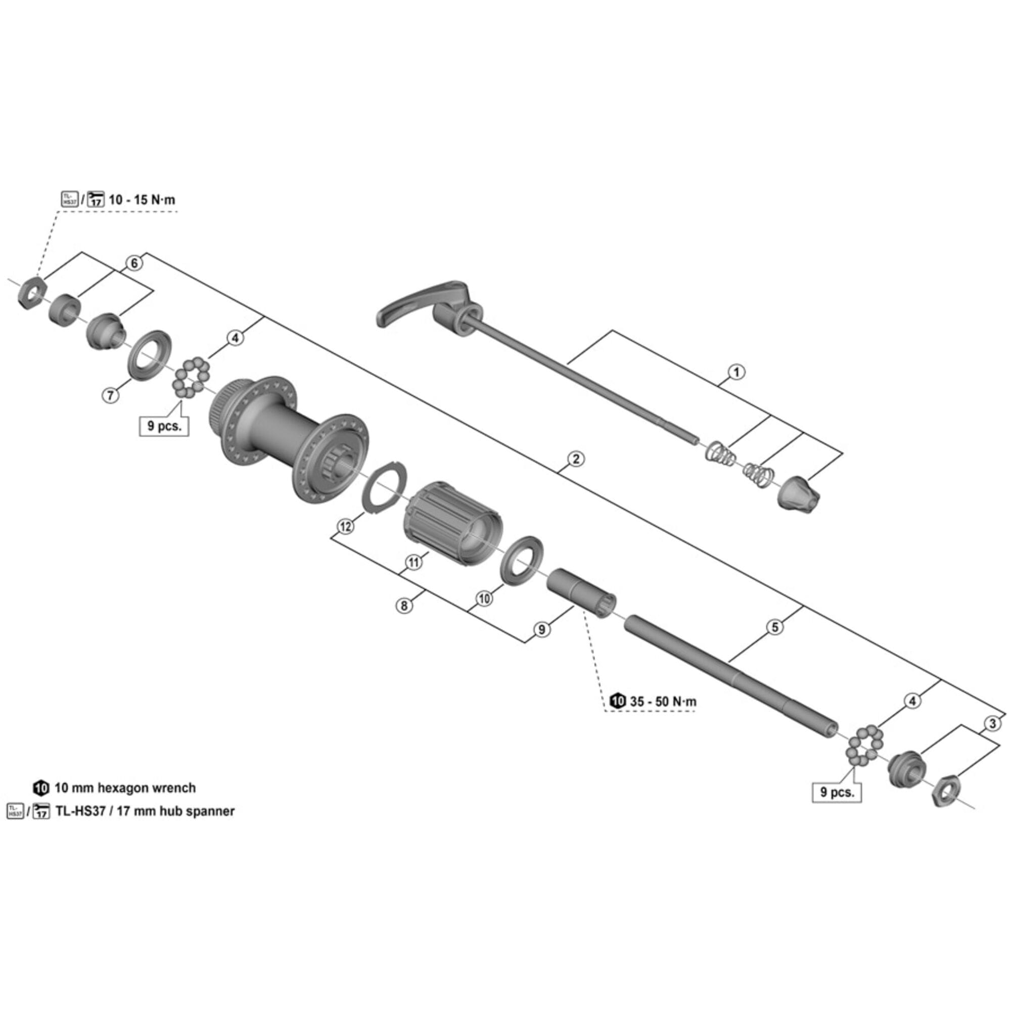 SPRE FHHG20 Comp Axle 146mm Black 146 mm