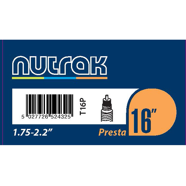 TUBE Nutrak 16 X 1.75-2.2 Prst Black 16 x 1.75 - 2.125 inches presta