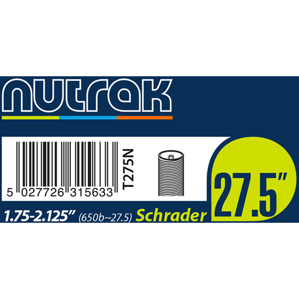 TUBE Nutrak 27.5 X 1.75-2.1 Sch Black 27.5 x 1.75 - 2.1 inches schrader