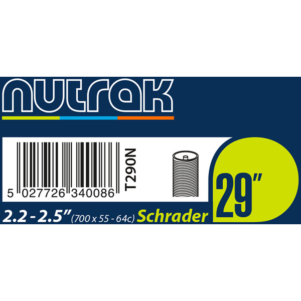 TUBE Nutrak 29 X 2.2 - 2.5 Sch Black 29 x 2.2/2.5 inches schrader