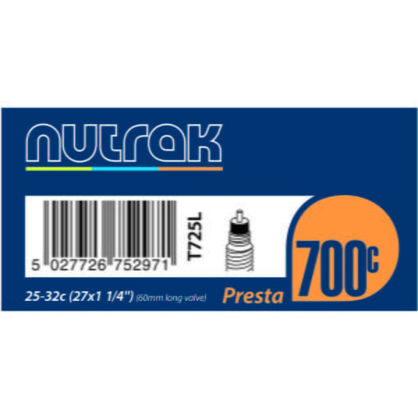 TUBE Nutrak 700x25-32 LV Prst Black 700 x 25-32c presta 60mm