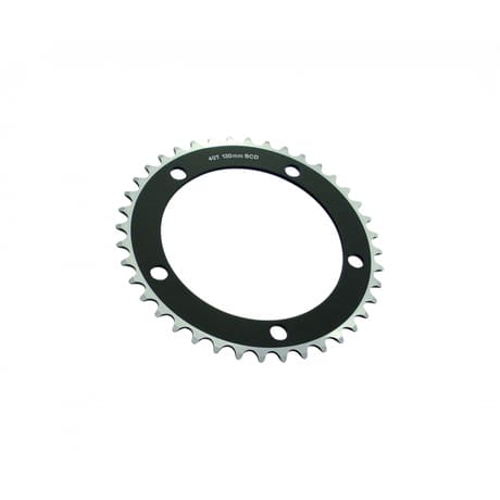 System-Ex Track Chainring Black/Silver 130 bcd