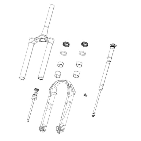 Sram Rockshox Spare - Front Suspension Chassis Upper CSU Lyrik B1/Yari Dual Position Air 2927+ Boost Compatible 15x110 51 Off-Set Aluminium Taper Diffusion Black (No Gradients) - Lyrik B1/Yari/Pike 29+: Black 27.5" Boost