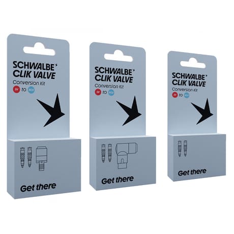 Schwalbe Clik Valve Presta to SCV Retail Pack of 25